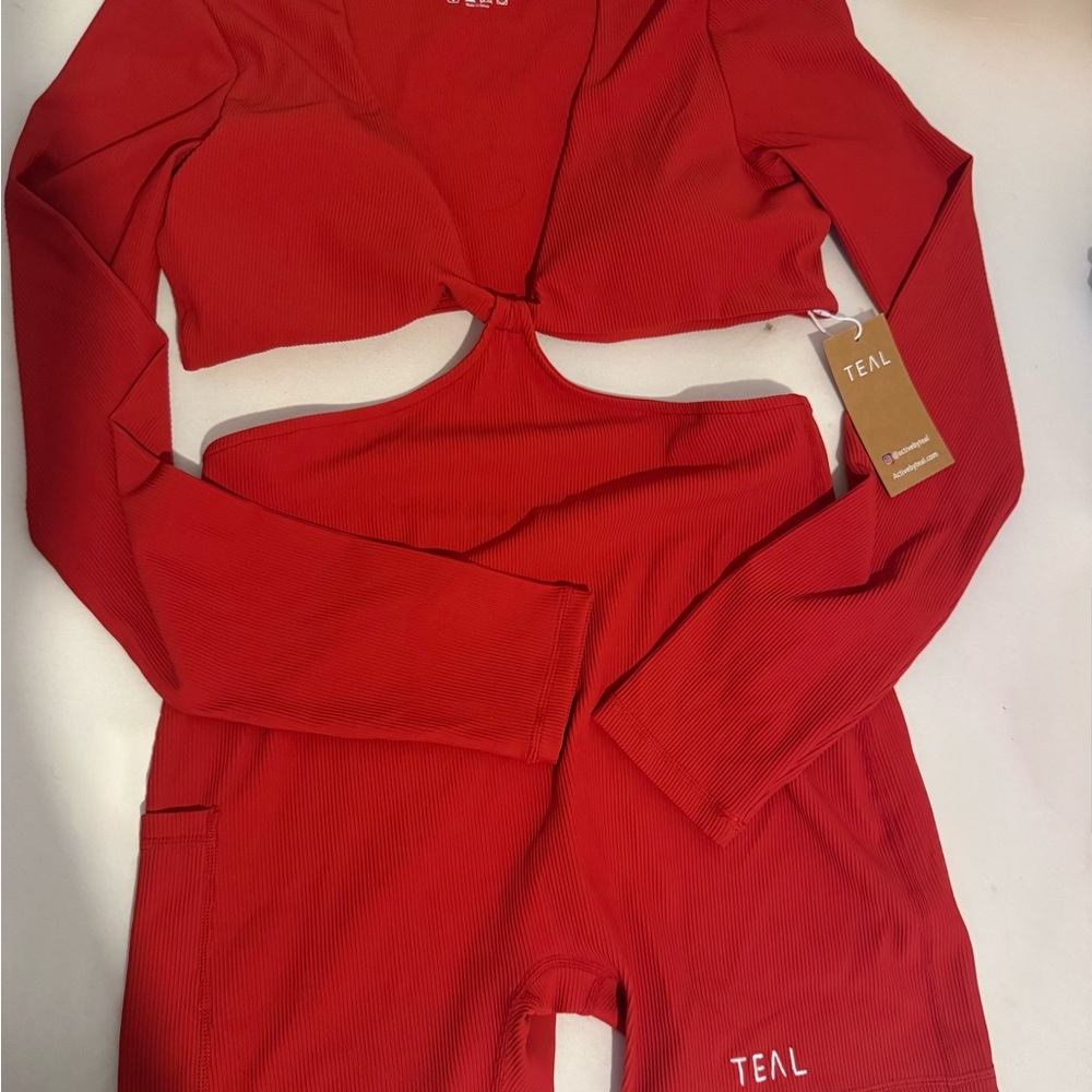 ABT- Tiyana Long Sleeve Jumpsuit in Red
